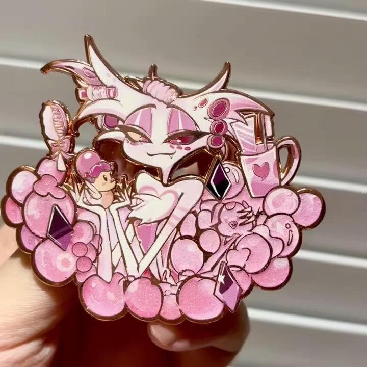 Women Anime Cosplay - Hazbin Hotel Angel Metal Pin Brooches
