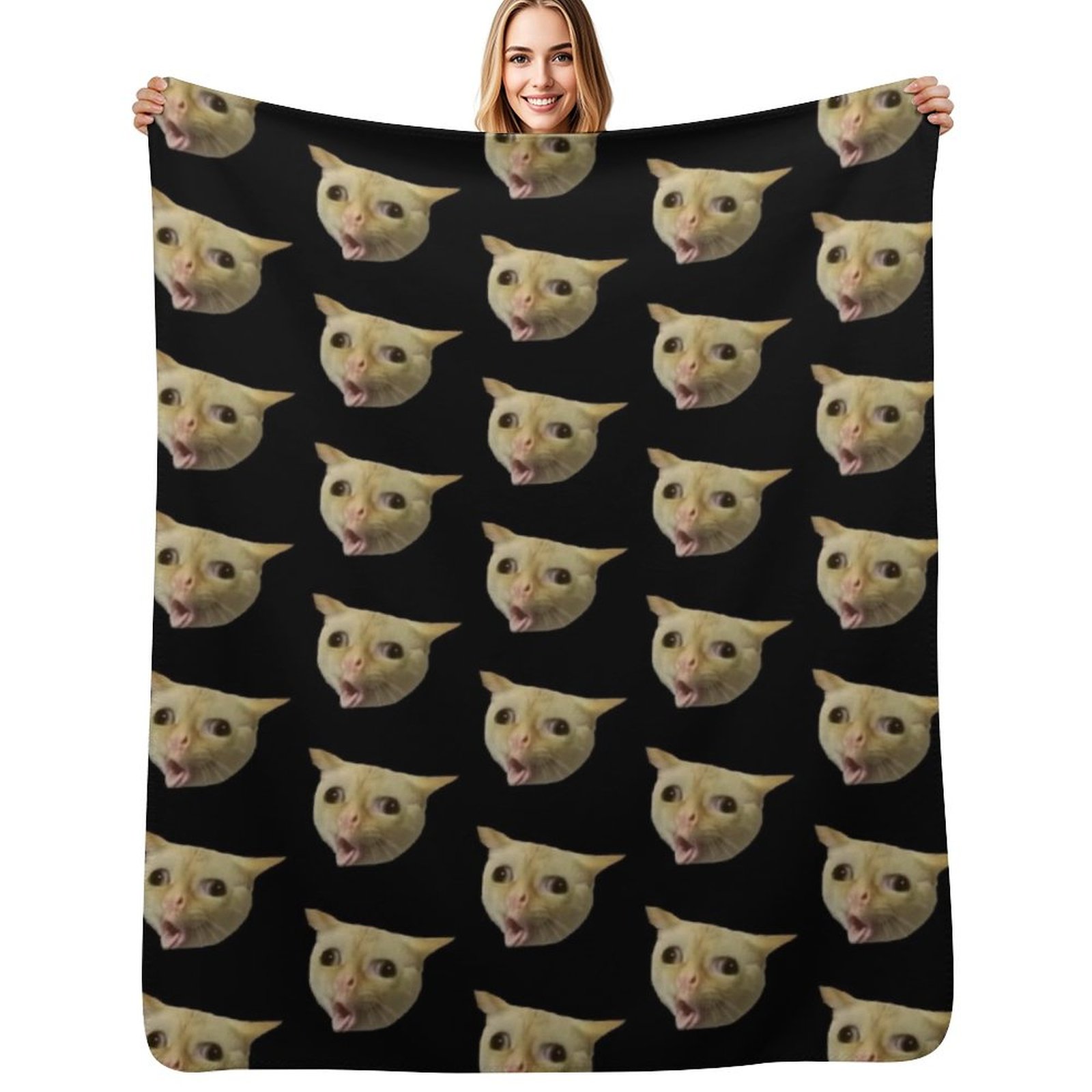 Coughing cat meme Throw Blanke - Anime Cosplay Meme review and price