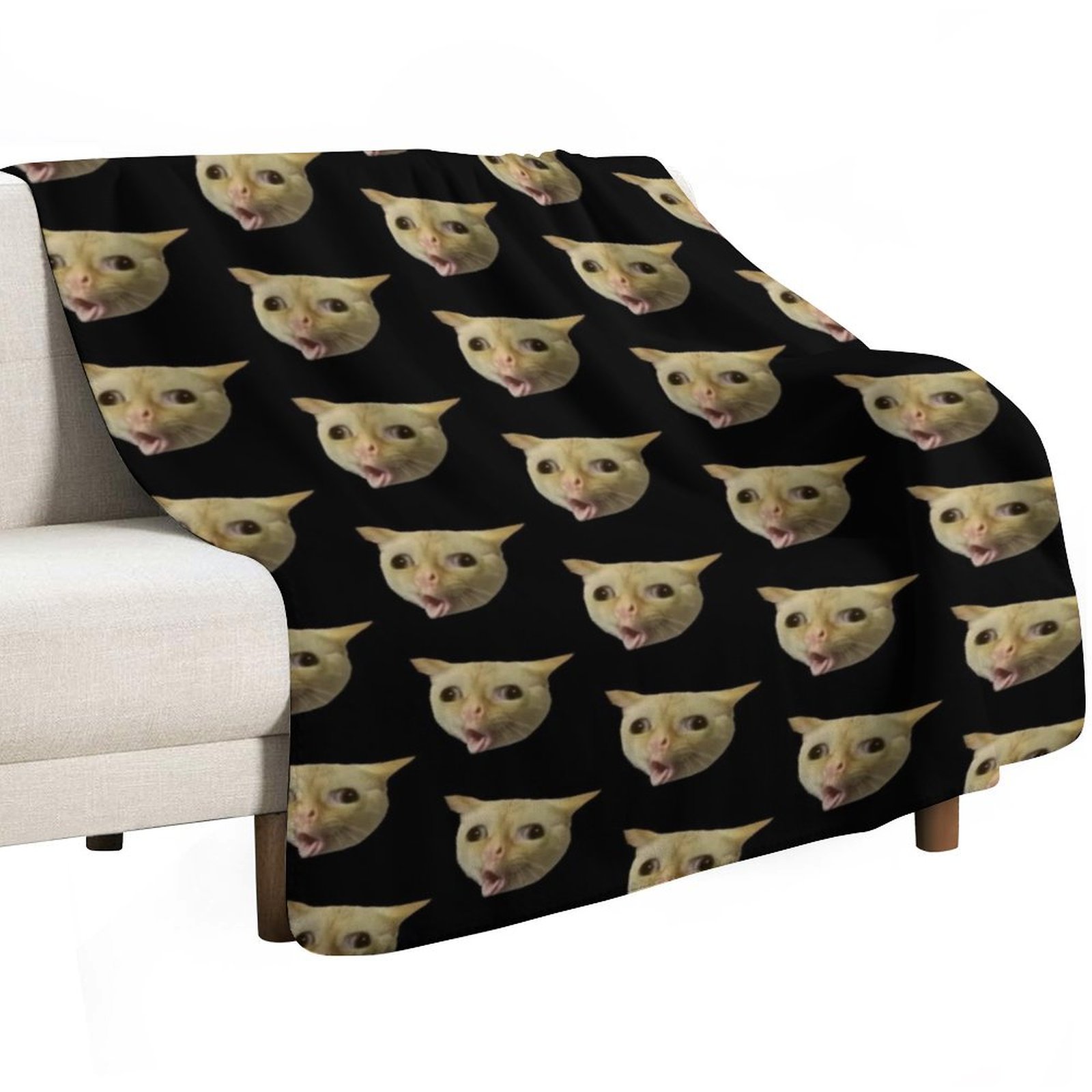 Coughing cat meme Throw Blanke - Anime Cosplay Meme review and price