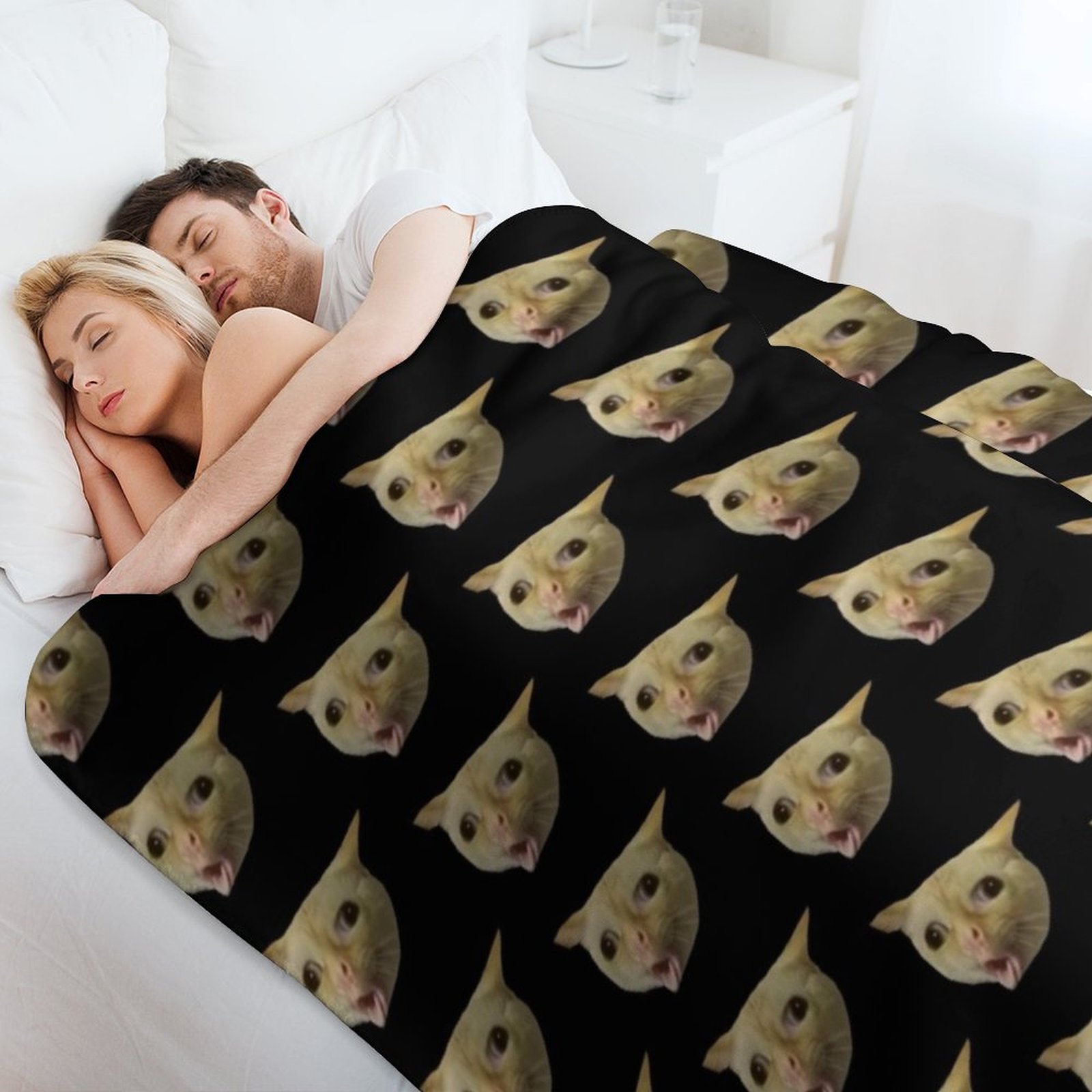 Coughing cat meme Throw Blanke - Anime Cosplay Meme review and price