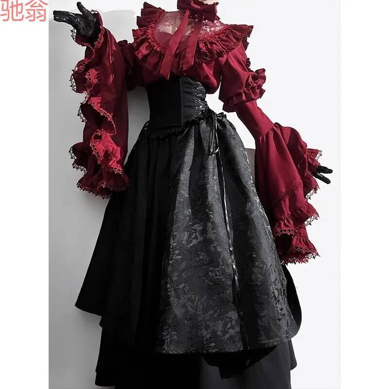 Halloween costume black and re - Anime Cosplay Lolita review and price