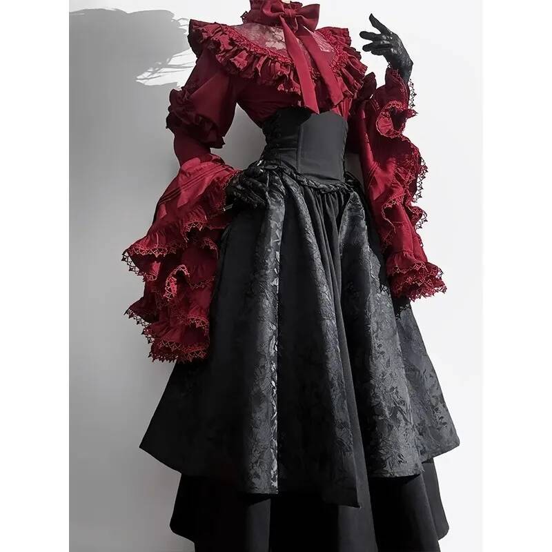 Halloween costume black and re - Anime Cosplay Lolita review and price