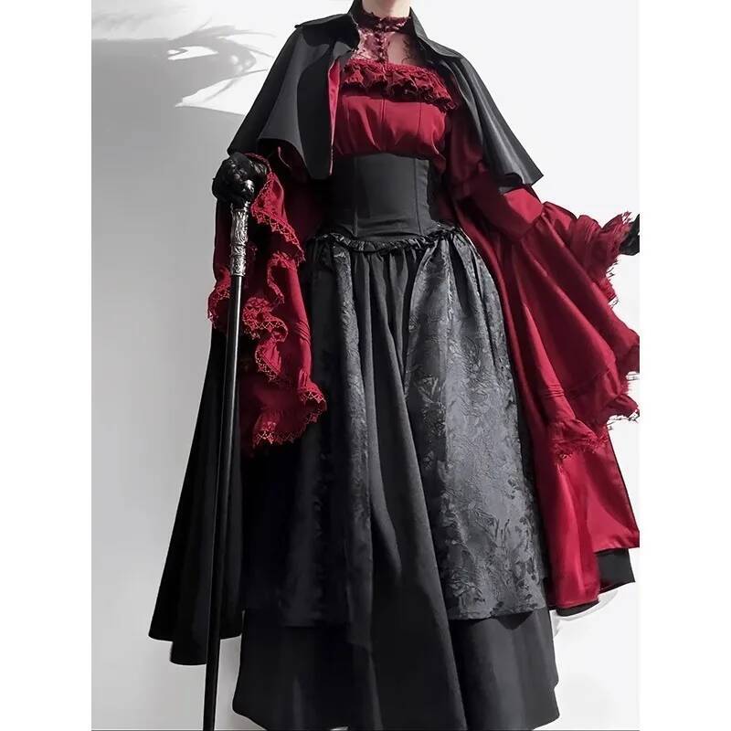 Halloween costume black and re - Anime Cosplay Lolita review and price