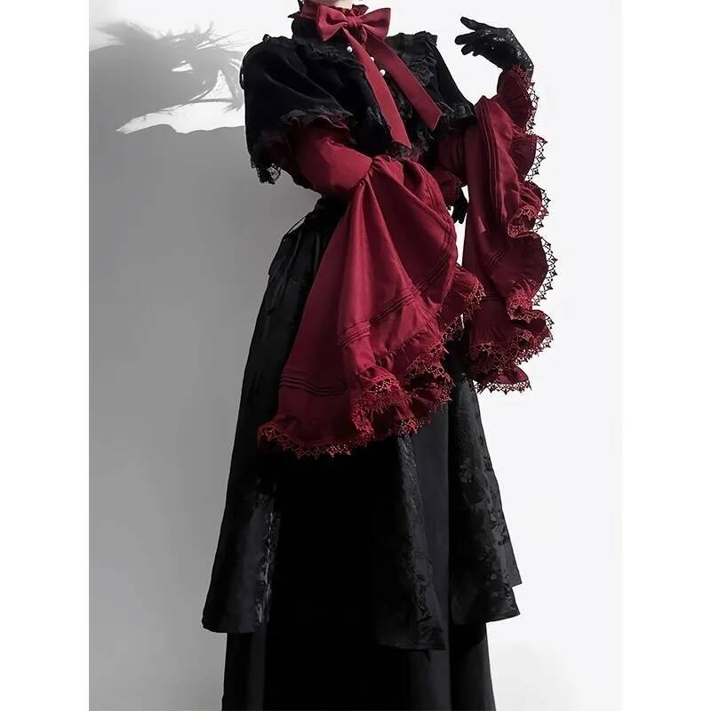 Halloween costume black and re - Anime Cosplay Lolita review and price